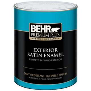 BEHR Premium Plus 1 Qt. Satin Enamel Deep Base Exterior Paint 934004 