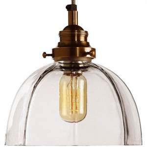 Antiqued Brass/Glass Retro Dome Pendant Chandelier  