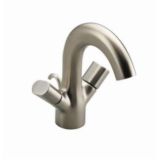   Single Hole 2 Handle Mid Arc Bathroom Faucet in Vibrant Brushed Nickel