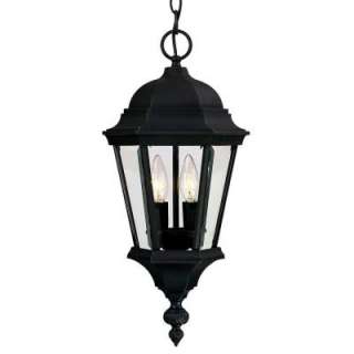 Illumine 2  Light Hanging Lantern Textured Black Finish Clear Beveled 