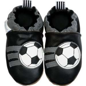 Robeez Lederschuhe Fußball schwarz, Gr. 0 6 M  Spielzeug