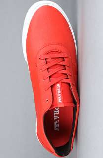 SUPRA The Cutler Low Sneaker in Chili Red Wrinkled Satin TUF 