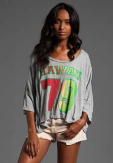 WILDFOX COUTURE Hawaii 79 Harley Wide T in Heather Grey at Revolve 