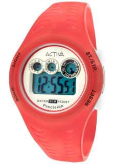 Activa Watch AD636 001 Womens Digital Multi Function Light Coral Red 