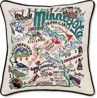 Minnesota Decorative Embroidered Throw Pillow. 