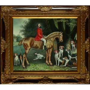 Vor der Jagd, englische Jagdszene des 19. Jahrhunderts mit Beagle 