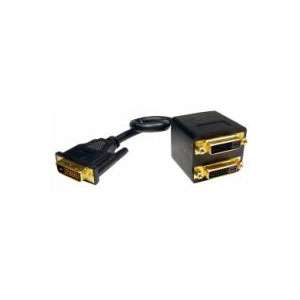Cables Unlimited Premium 12 Inch DVI D Splitter   (1)Male to (2)Female 