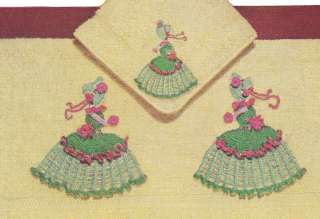 Vintage Crochet Pattern Crinoline Lady Motifs Appliques  
