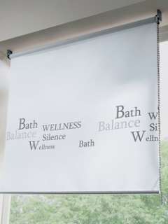 Seitenzug Rollo Bad weiß bedruckt 120x180 cm blickdicht  