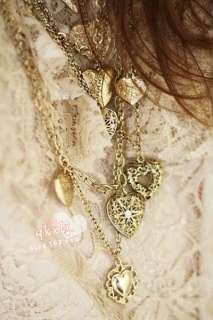 Korean Jewelry Retro Vintage Style Multilayer Lovely Cute Love Heart 