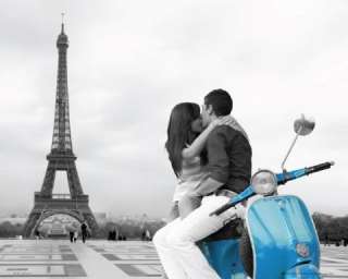 Paris   Kuss Eiffelturm Vespa Poster Kunstdruck #50129  