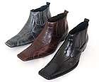 Mens Dress Boots Leather Lined Tapered Ankle Stretch Fit Shoes Fashion 