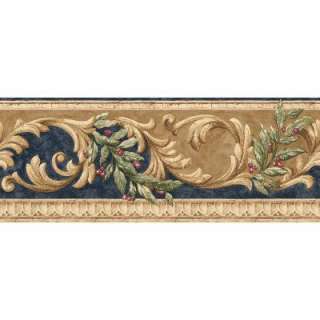   in Navy And Brown Scroll Border Sample WC1282927S 