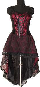 Gothic Corset Dress Maroon Victorian Dress Sale1480L/XL  
