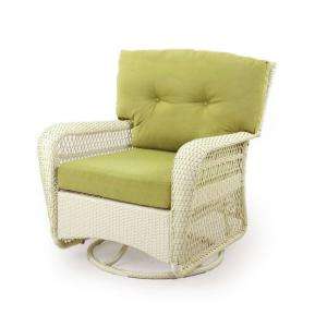   Wicker Swivel Patio Chair with Green Cushions 65 809556/44 at The Home