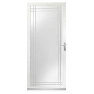   Series 36 in. White Aluminum Fullview Storm Door with Nickel Hardware