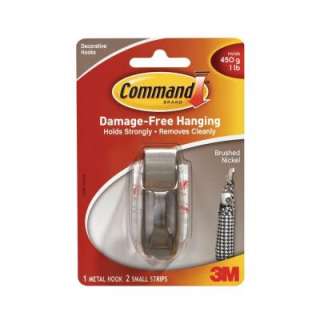 Command Brushed Nickel Small 1 Lb. 2 In. Metal Hook MR01 BN at The 