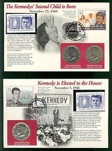 John F Kennedy Stamps & Half Dollars Set of 2  
