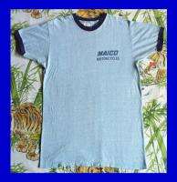   MOTORCYCLES Vintage SHIRT 70s T Heather Blue COTTON RAYON MIX  
