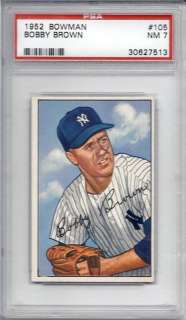 1952 Bowman, #105 Bobby Brown, Yankees, PSA 7 NM  