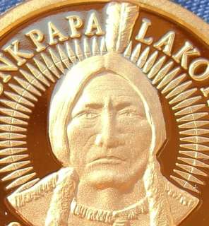   5oz.tr. 999.9 Feingold Lakota Sitting Bull Goldbarren Münze  