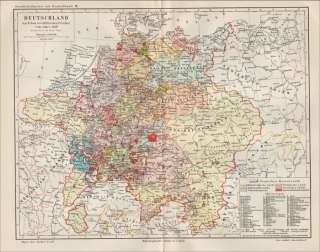 1909 – Karte Landkarte Deutschland 1648 westfälischer Friede 