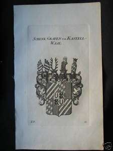 Schenk   Castell  Wappen 1819  