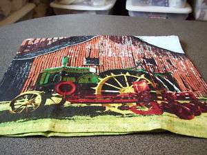 John Deere Tractor Barnyard Crochet Top Kitchen Towel  