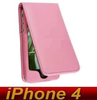 iPhone 4 Leder Tasche Etui Flipcase Case + SCHUTZFOLIE  
