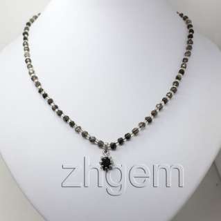 natural faceted smoky quartz beads gem necklace 17long/strand beads 
