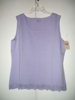 NWT Coldwater Creek   Lace Trim Tank READY FOR SPRING  