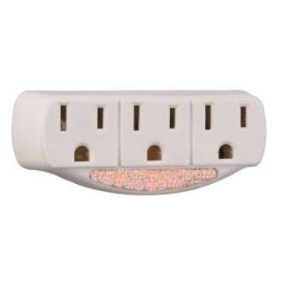 Amerelle 0.5 Watt Neon Guide White Light With 3 Power Outlets 71043 at 