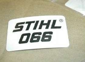 066 Stihl Chainsaw Model Name Plate Tag *New* (Curved)  