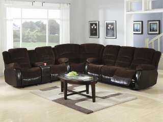 Chocolate Corduroy/Brown Leather Sectional Sofa  