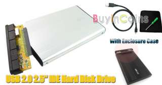 USB 2.0 IDE 2.5 HDD Hard Disk Drive w/ Enclosure Case  