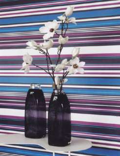Streifen Tapete Stripes XL Tapeten Rasch Textil blau pink lila  