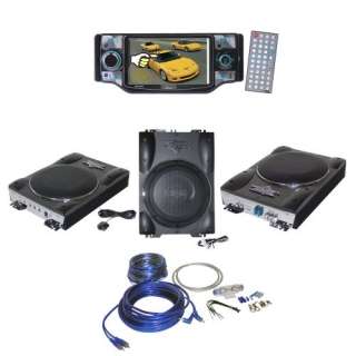 Lanzar Car, Van, Truck DVD Player and Amplified Subwoofer Package 