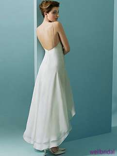 Tea length bridal gown / discount short wedding dress summer sea beach 