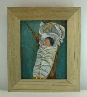 DEVINE Native American Papoose PAINTING  