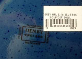 Denby Harlequin Lite Blue Rimmed Soup/Cereal Bowl  