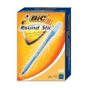BIC Round Stic Ballpoint Pen;Blue or Black Ink   Blue or Black Barrel 