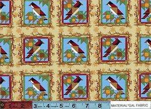 Nancy Zieman Fabric ~ 101B Birds in Quilt 9yds $3.99  