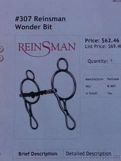 Reinsman Western Wonder Bit #307 Barely used  