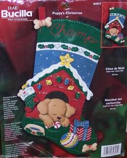 Bucilla PUPPYS CHRISTMAS Dog Felt Stocking KIT VERY RARE Completely 