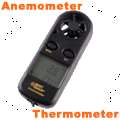 LCD Wind Speed Gauge Meter Anemometer NTC Thermometer A  