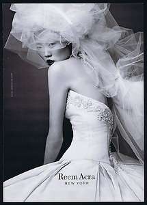 2002 Reem Acra Wedding Dress Advertisement Print Ad  
