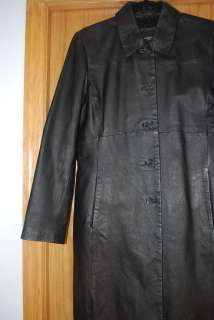 Womens Colebrook & Co black leather jacket coat Medium  