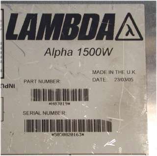 Lambda Alpha 1500W H07019 Power Supply  