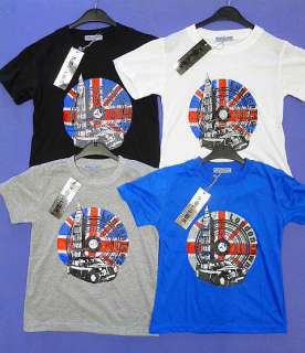 Boys Union Jack Flag London Big Ben Logo T Shirt Top 3 12 yrs NEW 