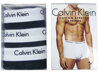 Mens Calvin Klein Boxer Shorts Trunks 3 Pack Black  